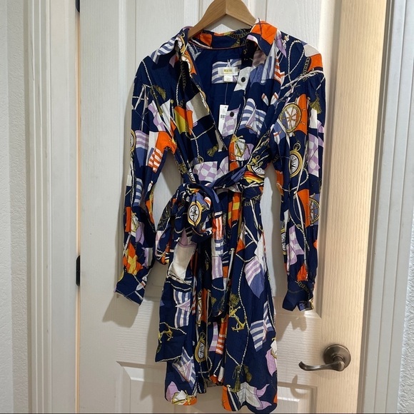 Nwt Anthropologie Maeve Mini Shirt Dress size XS Nautical Anthro New - Picture 7 of 11